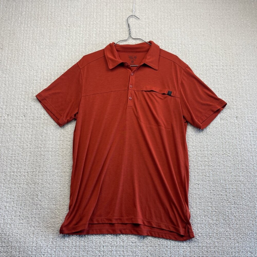 Mountain Hardwear Men's Performance Polo Shirt Short Sleeve Hiking Preppy Read